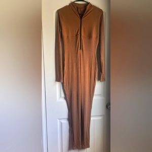 Brown fitted jumpsuit